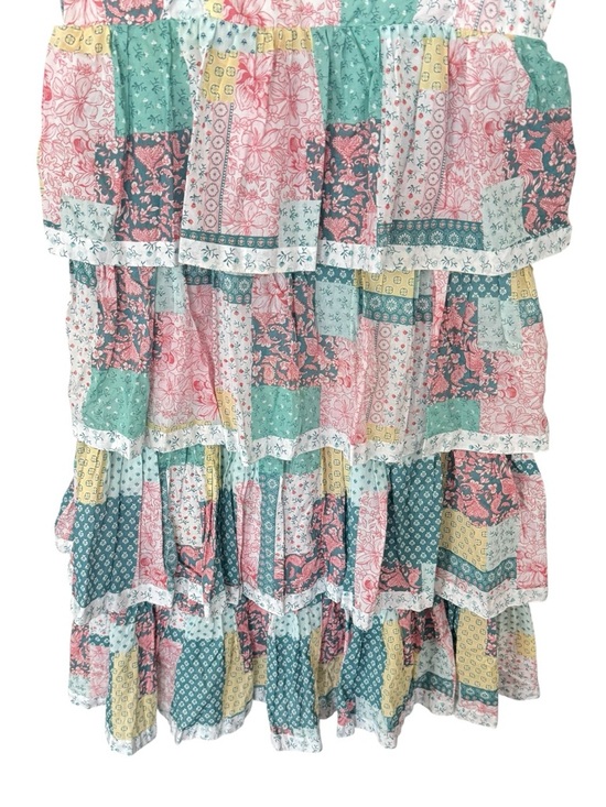 SIMPLY SOUTHERN Quilted Patchwork Tiered Maxi Dress Floral Size XL NEW - Picture 5 of 8